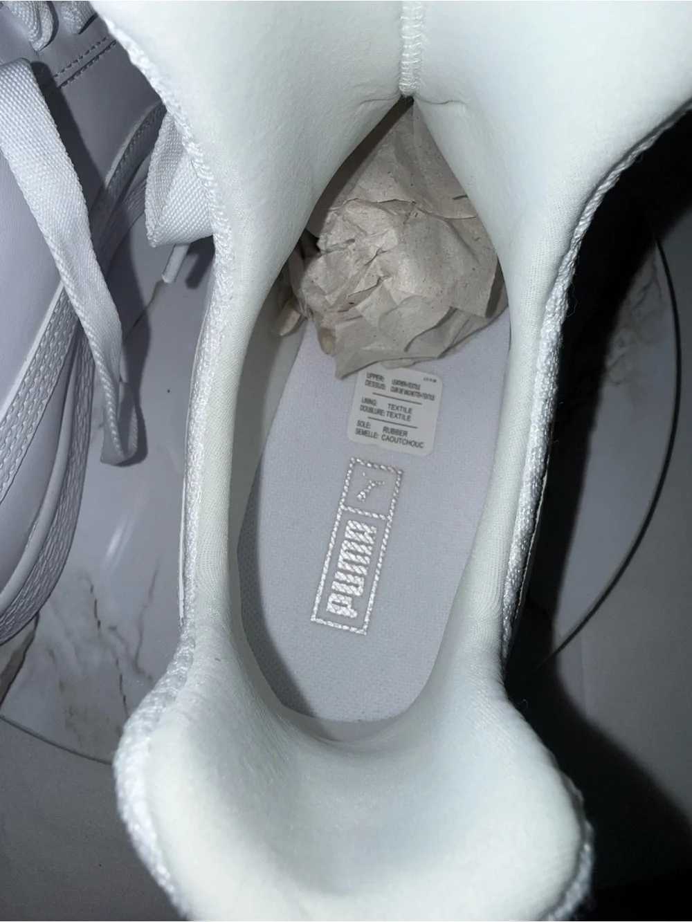 Puma White High-Top Leather Sneakers Basket Fierce EP Jr